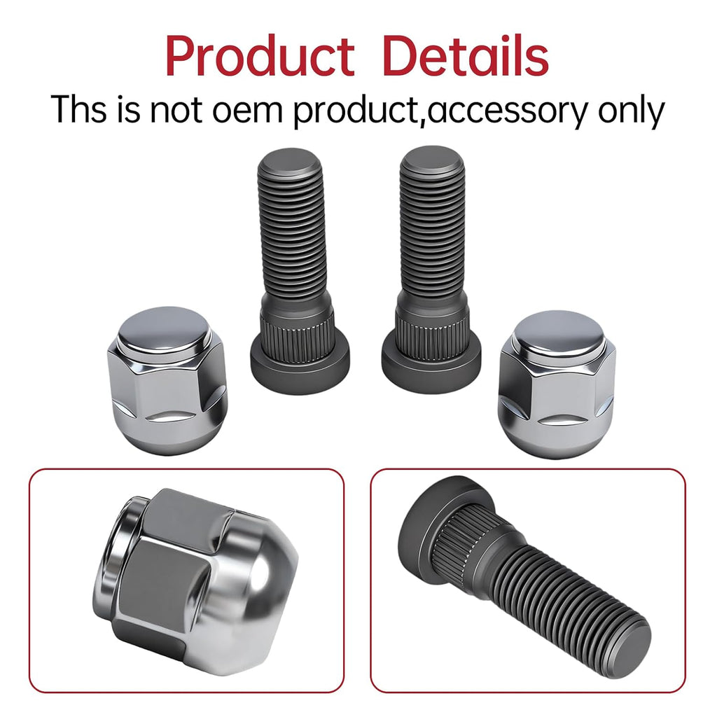 2Pack M14*1.5 610-527 Wheel Lug Studs + 611-327 Wheel Lug Nuts Set Compatible with Odyssey Passport Pilot Ridgeline, MDX RLX TL ZDX