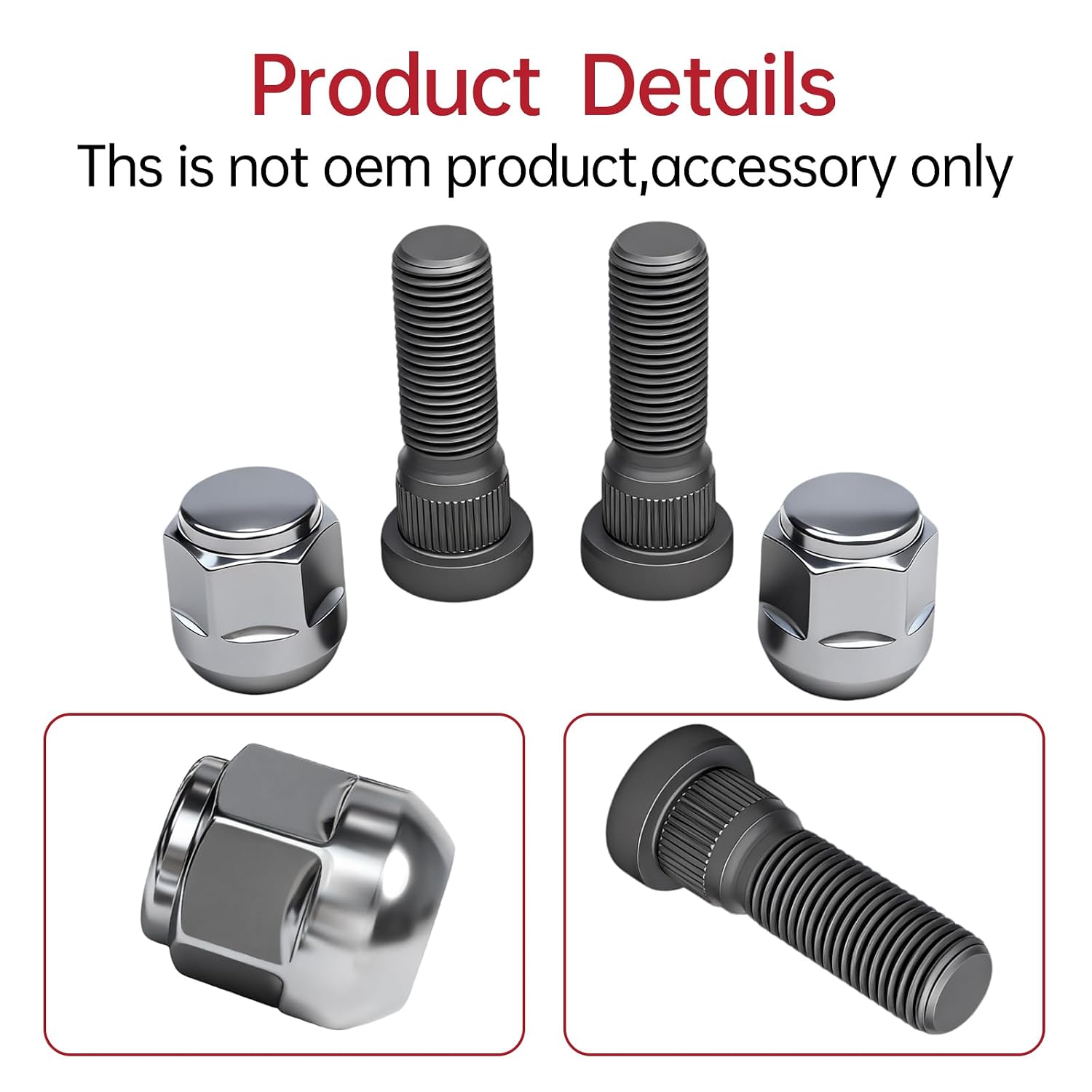 2Pack M14*1.5 610-527 Wheel Lug Studs + 611-327 Wheel Lug Nuts Set Compatible with Odyssey Passport Pilot Ridgeline, MDX RLX TL ZDX