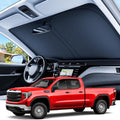 REEVAA Upgraded Windshield Sun Shade for GMC Sierra 1500 2500 3500 (2019-2025) [Tailored Fit, 99% Sun Protection] Protect Interior & Keep Cool, Foldable Sunshade Car Accessories with Storage Bag