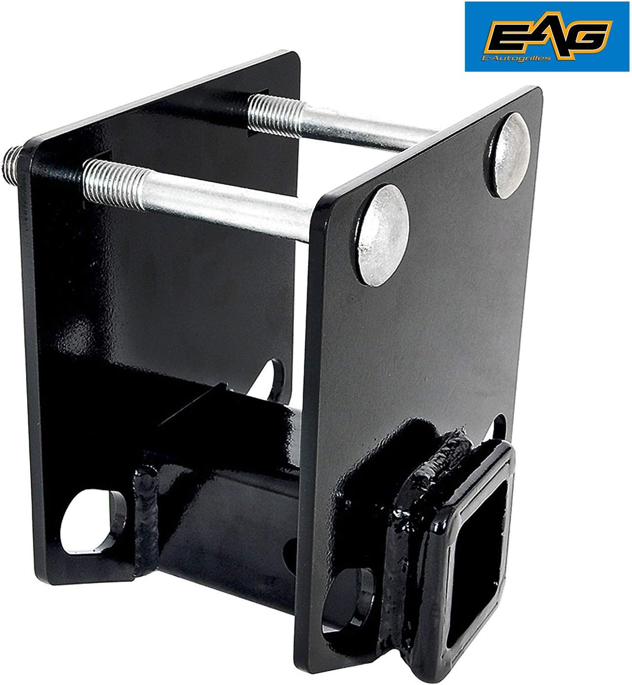 EAG RV Bumper Hitch 2 inches Receiver Adapter for 4 x 4 inches Square Bumper Beam Level Trailer Towing