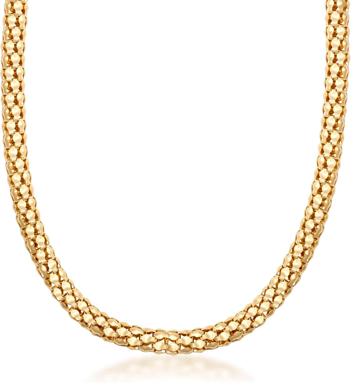 barzel 18k gold plated popcorn necklace mesh, main product view