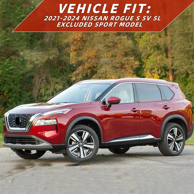 in Channel Rain Guards for 2021 2022 2023 2024 Nissan Rogue S, Smoke Tinted - Image 2