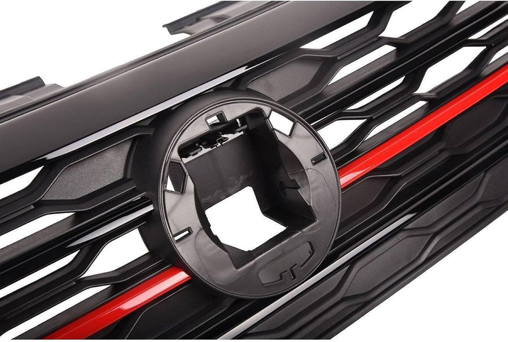 Front Bumper Cover Upper Red & Black Grille Replacement Shroud Black Front Air Intake Fit 2019 2020 2022 For Volkswagen VW Jetta MK7