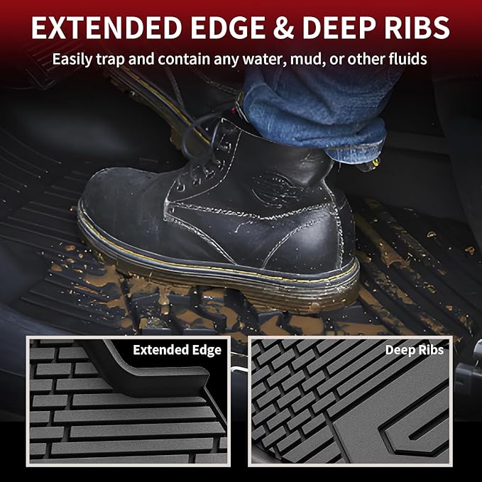LASFIT Floor Mats 2019-2025 for Chevy Silverado/GMC Sierra 1500, 2020-2025 2500 - Image 5