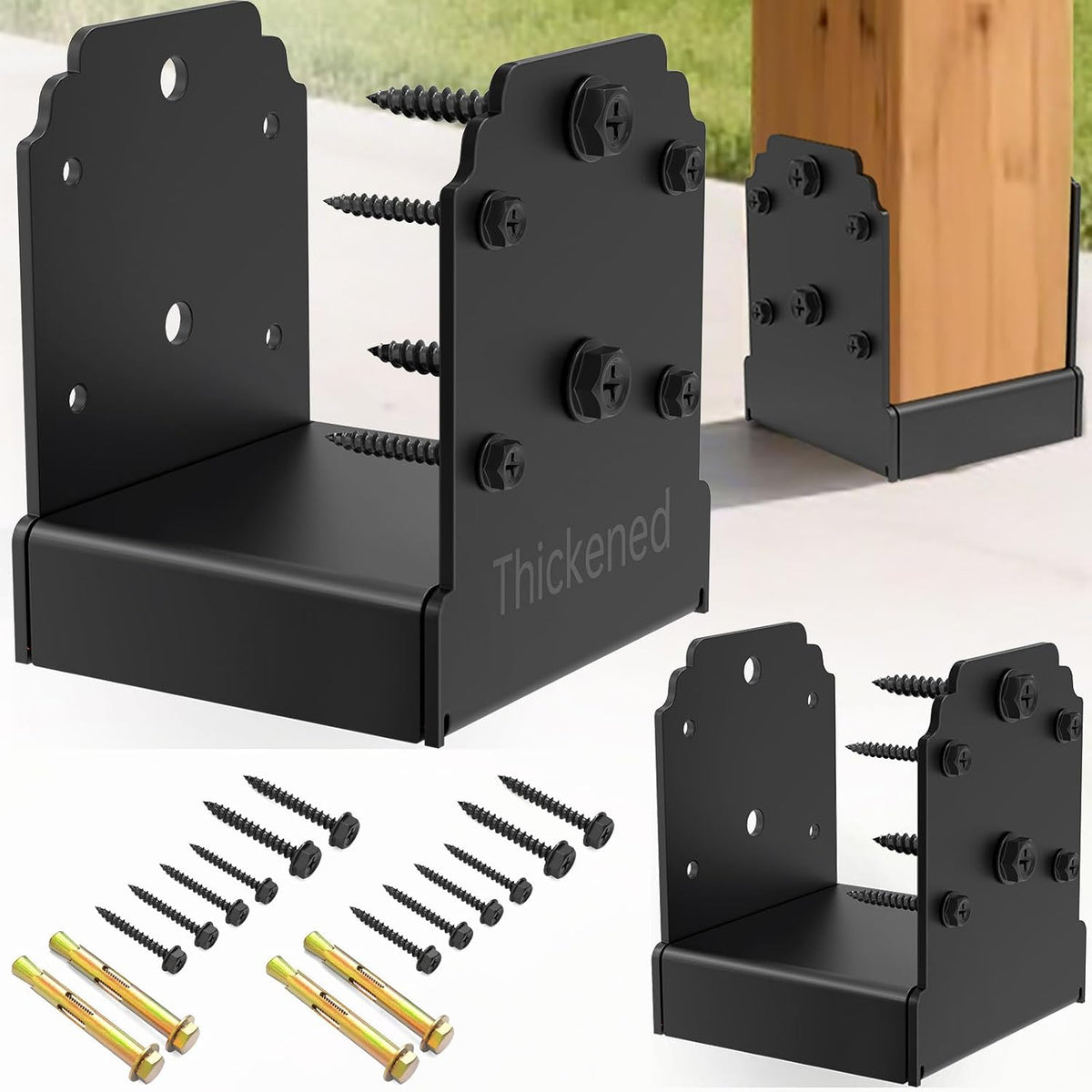 4x4 post base for concrete, heavy-duty post deck, main product view