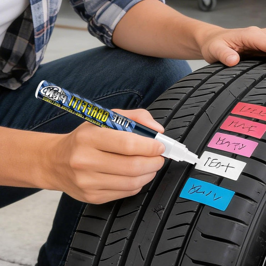 Tire Pen | Vehicle Wheel Modification Supplies,Tyre Lettering Paint Pen Drivers Trucks RVs Motorcycles Detailers Shops Modifiers Racers Restorers Shows