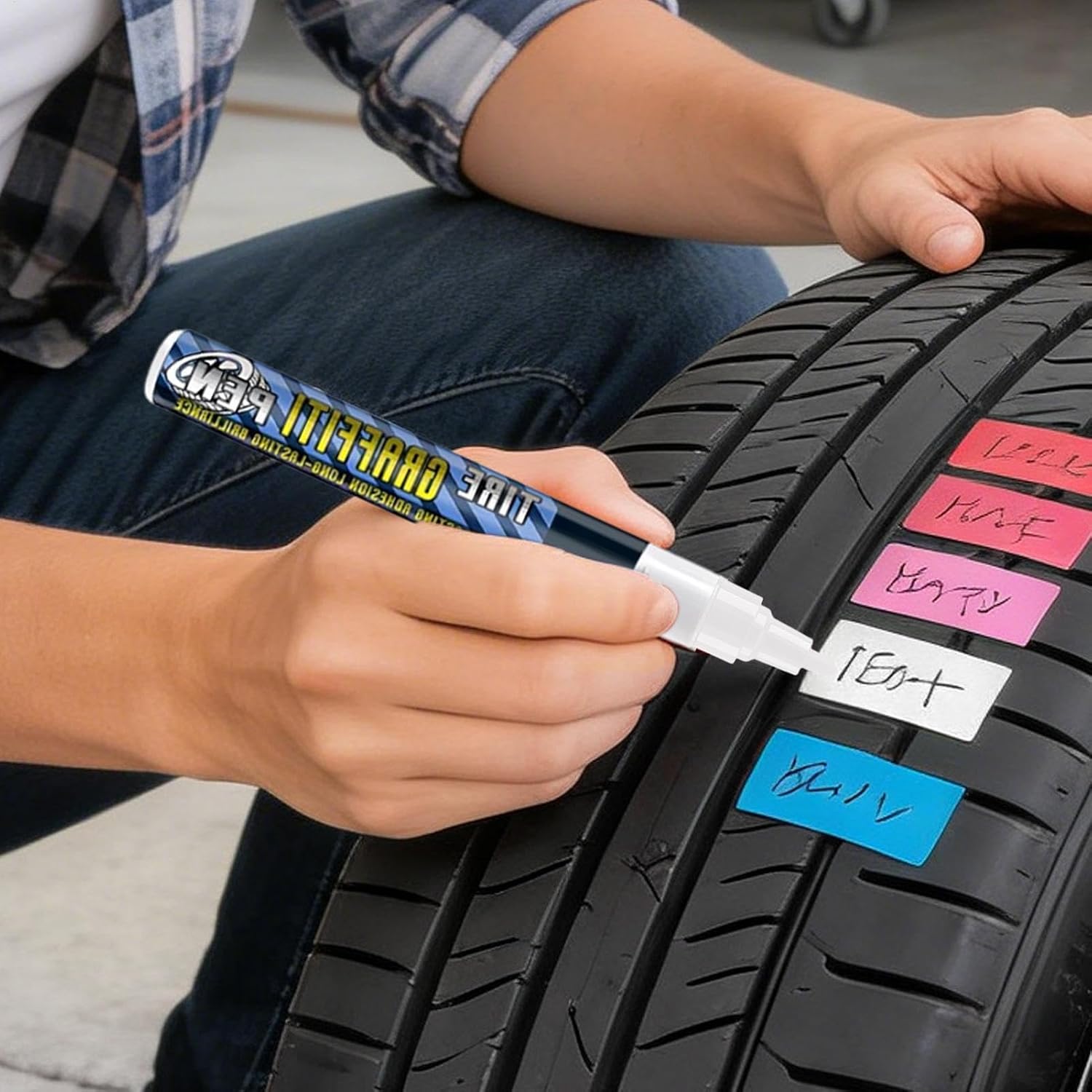 Tire Pen | Vehicle Wheel Modification Supplies,Tyre Lettering Paint Pen Drivers Trucks RVs Motorcycles Detailers Shops Modifiers Racers Restorers Shows