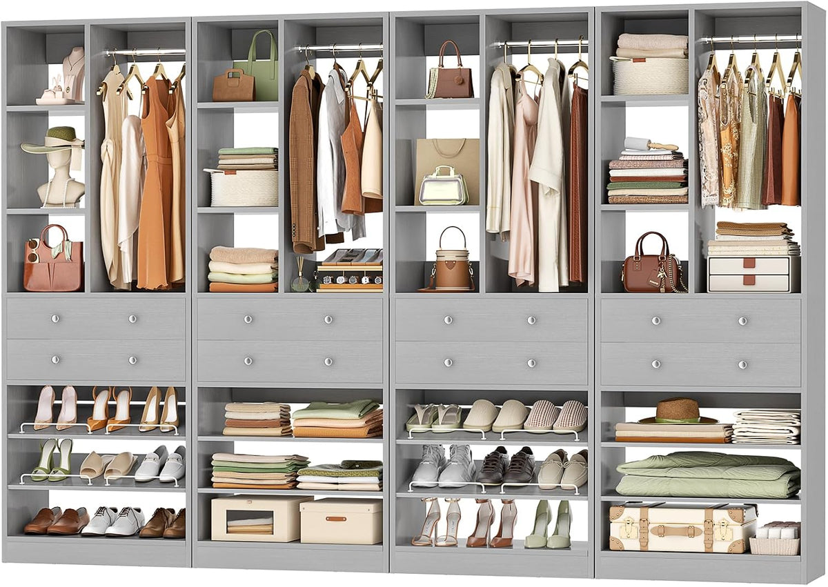 besiost closet system, 112"/9.3 ft closet organizer system, main product view