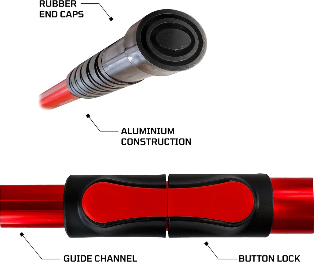 EZ RED EZHP Extendable Aluminum Hood and Tailgate Prop, Red