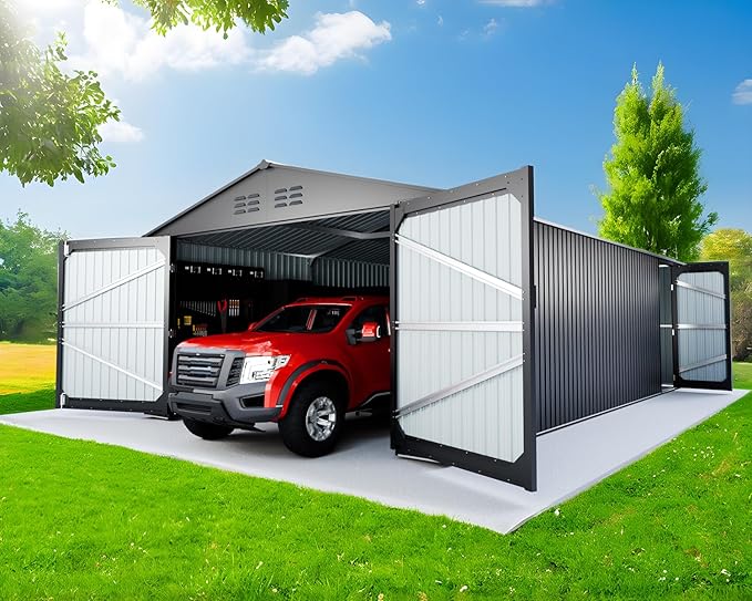 20 x 13 FT Outdoor Storage Shed, Metal Garage Shed by ANTSKU