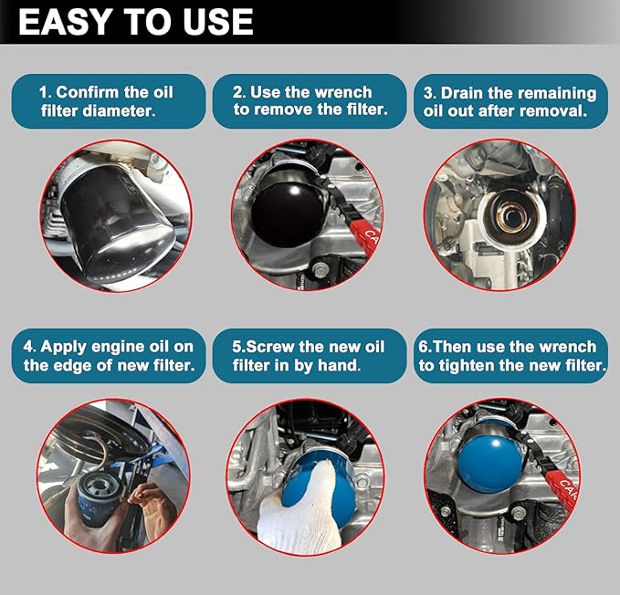 Extra Large Oil Filter Wrench, Oil Filter Wrench Tool Fits Filter from 4-3/4"to - Image 6