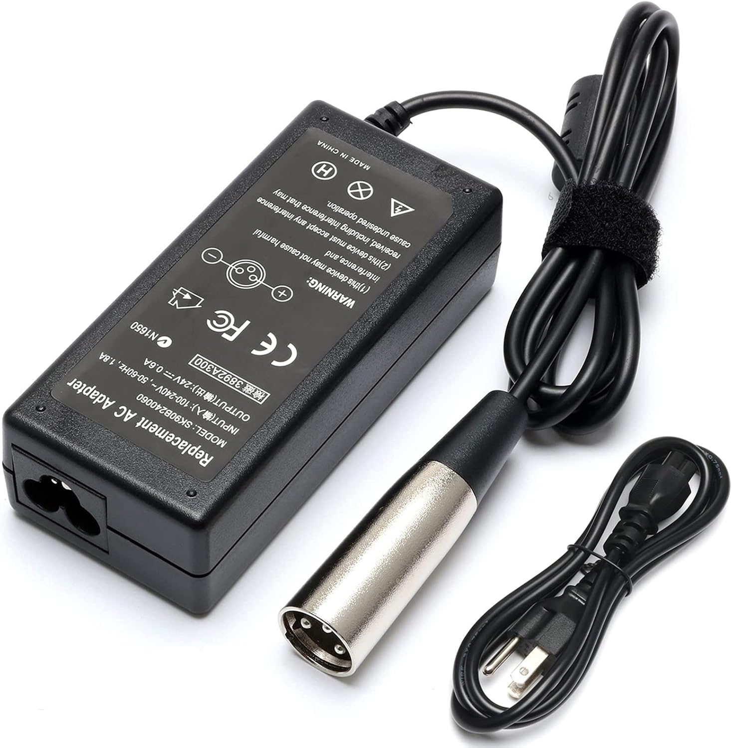 24V Scooter Charger Only Compatible for Razor SX500 MX500 MX650 Mcgrath RSF650 Dirt Bike, Crazy-Carts XL, Dirt Quad 500 ATV DXT Battery Charger with 24V 3-Pin Male XLR Power Supply