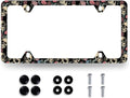 Skulls Flowers License Plate Frame Colorful Skull License Plate Stainless Steel by MUAWUOIK
