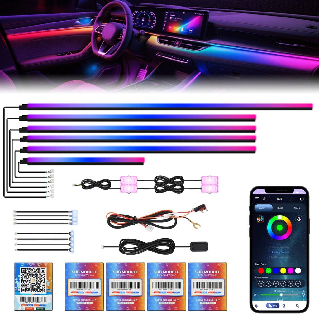 New Version Dreamcolor Acrylic Car Interior Lights 18 in 1 RGB Car Ambient