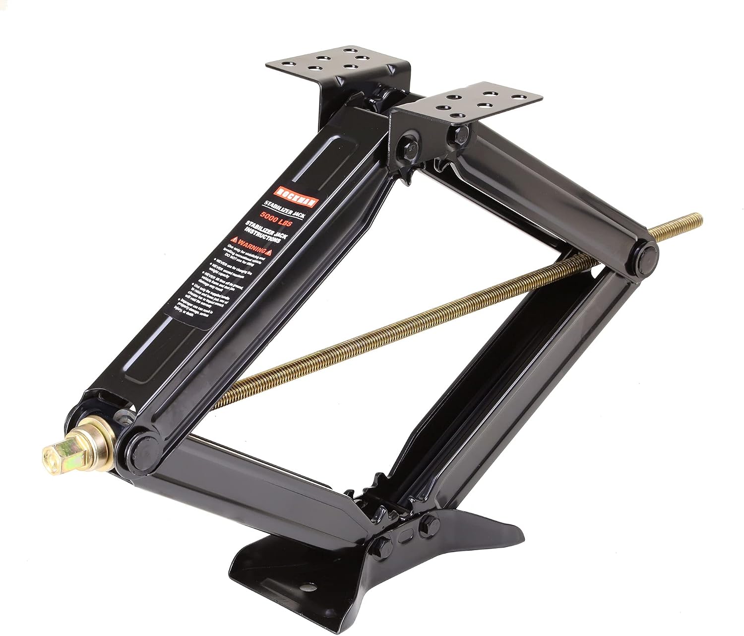ROCKMAN RV Camper Trailer Stabilizer Leveling Scissor Jacks w/Socket & Level 24" 5000lbs Set 2