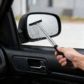 Side Mirror Squeegee, Car Mirror Squeegee, Retractable Car Rearview Mirror Wiper for All Vehicles, Universal Automotive Accessories, 38.6 Inch Handle - Black