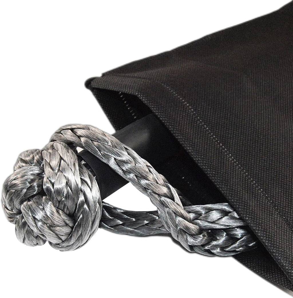 KING-PRO Recovery Ring 7/16"x20" 2PCS Soft Shackle 35,000lbs Breaking Strength with Snatch Ring 45,000lbs for Full-Size Truck Large SUVs Offroad Vehicels (2 Shackle and a Ring)