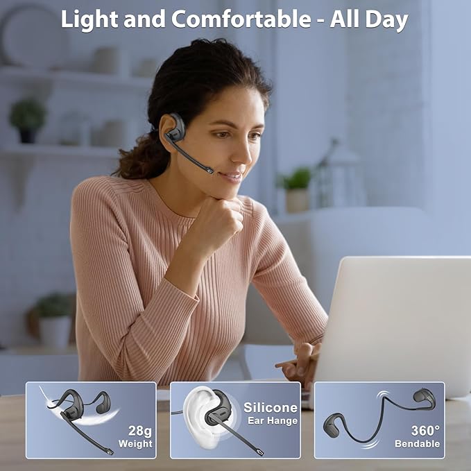 Trucker Bluetooth Headset, Open Ear Headphones - Image 4