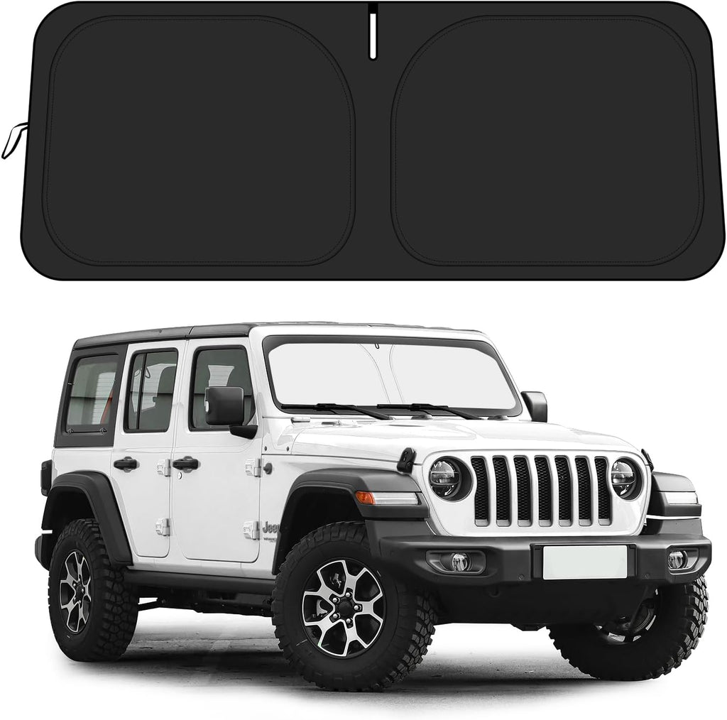 for Jeep Wrangler JL JLU 2018-2026 / Gladiator 2020-2026 Sunshade, Car Front Window Covers Sun Visor Protector, Foldable Blocks UV Rays Windshield Sun Shade for Jeep Wrangler Gladiator Accessories