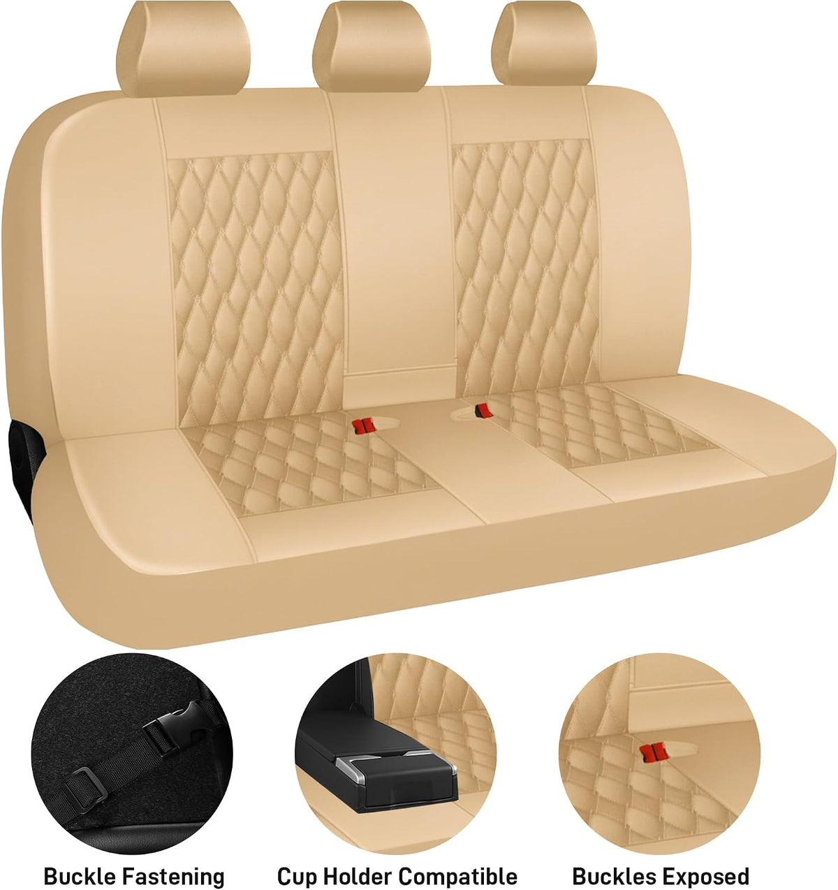 caromop faux leather car seat covers full set,luxury, side view
