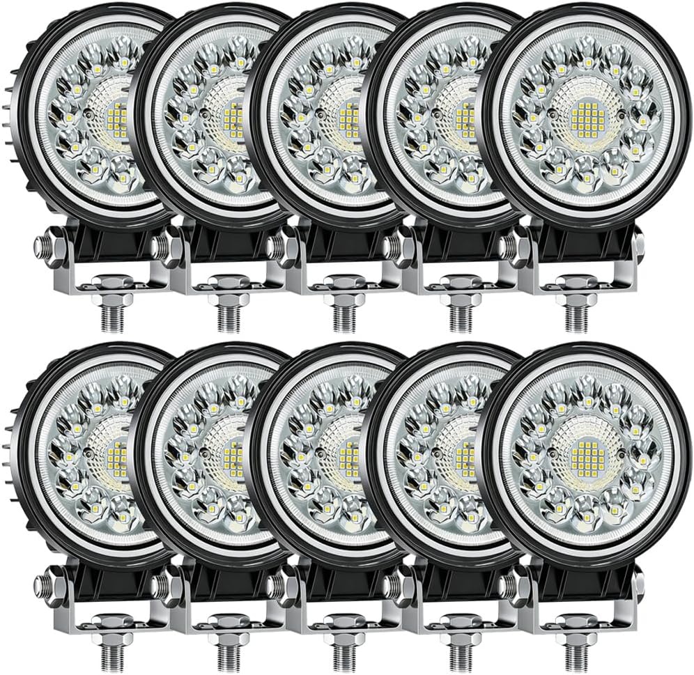 4 Inch 99W Round Driving Fog Lights 12V 24V Off Road Light Spot Flood Beam Le...