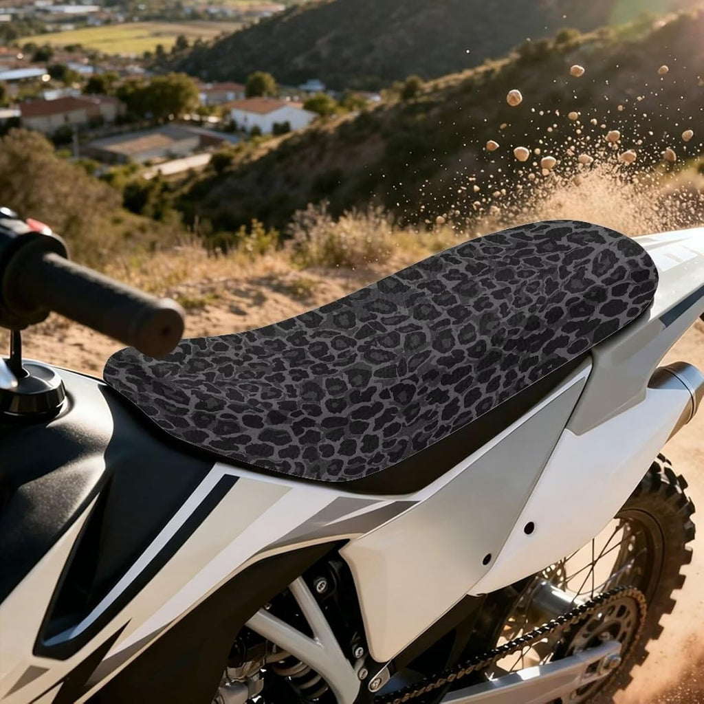Cheetah Leopard Print Dirt Bike Seat Cover Universal Soft PU Cushion Covers All-Season Protection Cover Easy to Install Universal Fit for Motorcycle Motorcross Enduro