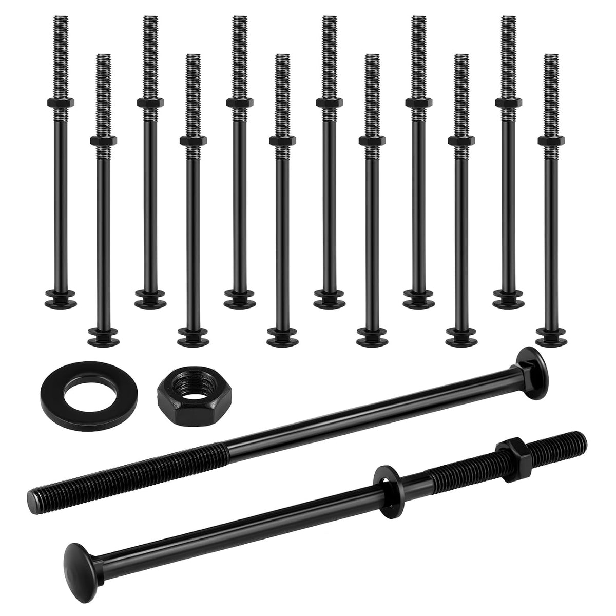 zonon 12 sets carriage bolt, black, 1/2 x, main product view