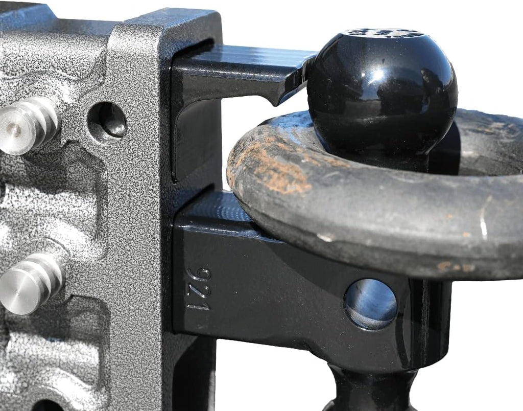 GEN-Y Hitch Tow Hitch for 2" Receiver - 17.5" Drop/Rise with 8 Adjustable Positions, Includes Dual Ball Mount, Pintle Lock and Stabilizer Kit, 16,000 lbs Towing Capacity, 2,000 lbs Tongue Weight