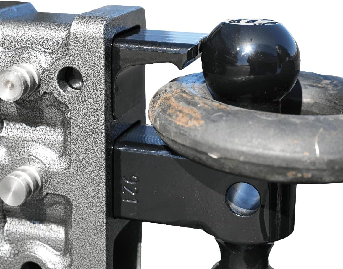 GEN-Y Hitch Tow Hitch for 2" Receiver - 17.5" Drop/Rise with 8 Adjustable Positions, Includes Dual Ball Mount, Pintle Lock and Stabilizer Kit, 16,000 lbs Towing Capacity, 2,000 lbs Tongue Weight