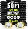 50ft Outdoor/Indoor Extension Cord 16/3 Gauge Heavy Duty 3 Prong SJTW, by LifeSupplyUSA