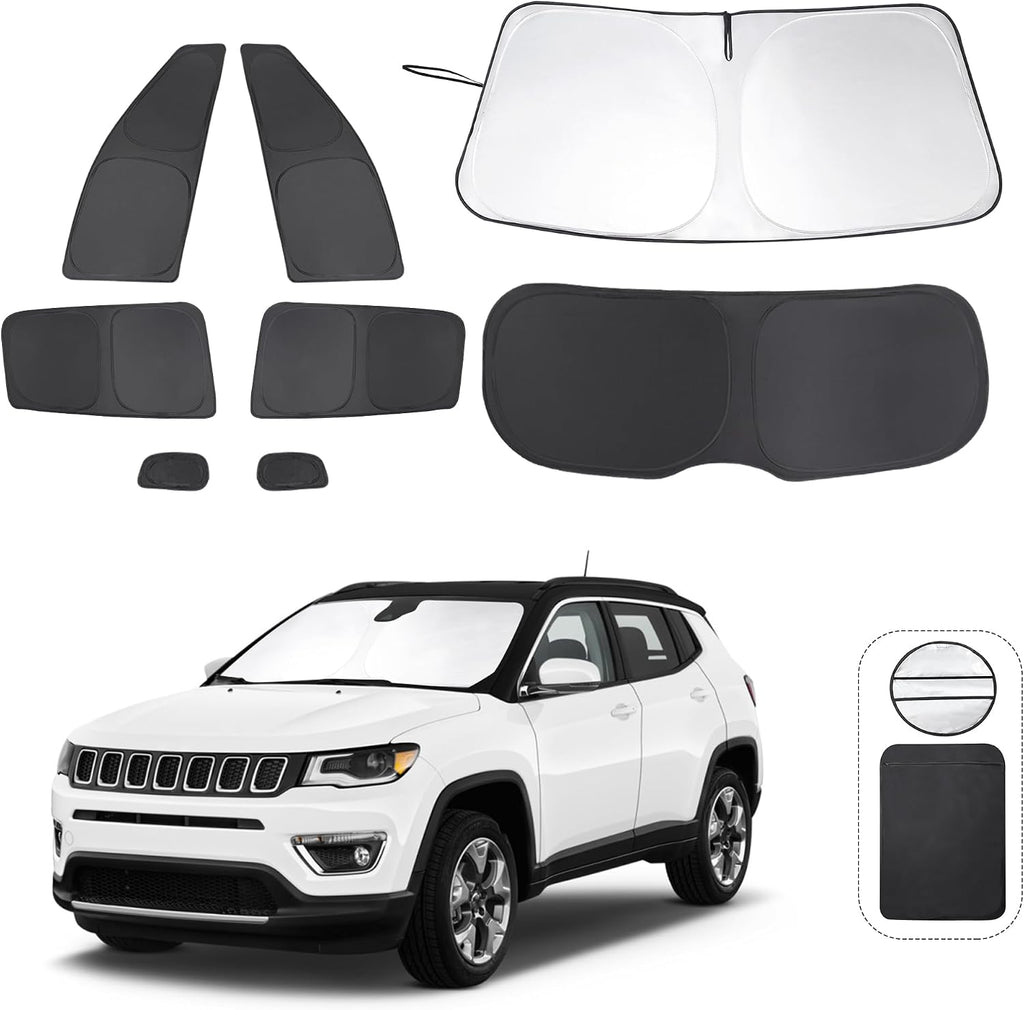 TINGLU Window Shades for Jeep Compass 2017-2024 Accessorie Car Side Full