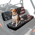 Poceacles Patriotic Decor Mule Seat Cover Anti-Scratch Full Protection UTV Bench Seat Cover Set Compatible with Kawasaki Mule 3000 3010 3020 4000 4010 2001-2023 2025, Eagle American Flag