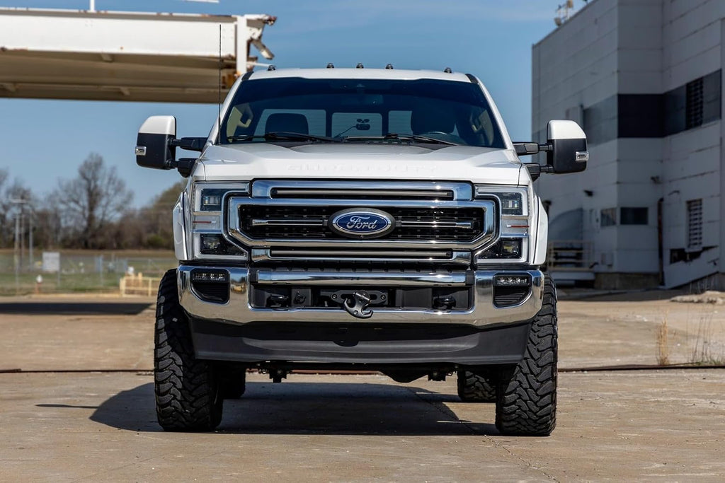 Rough Country Sport Fender Flares for Ford F-250/F-350 Super Duty (2017-2022) - 1" Tire Coverage, 7" Height, UV-Resistant ABS, Paintable Matte Black