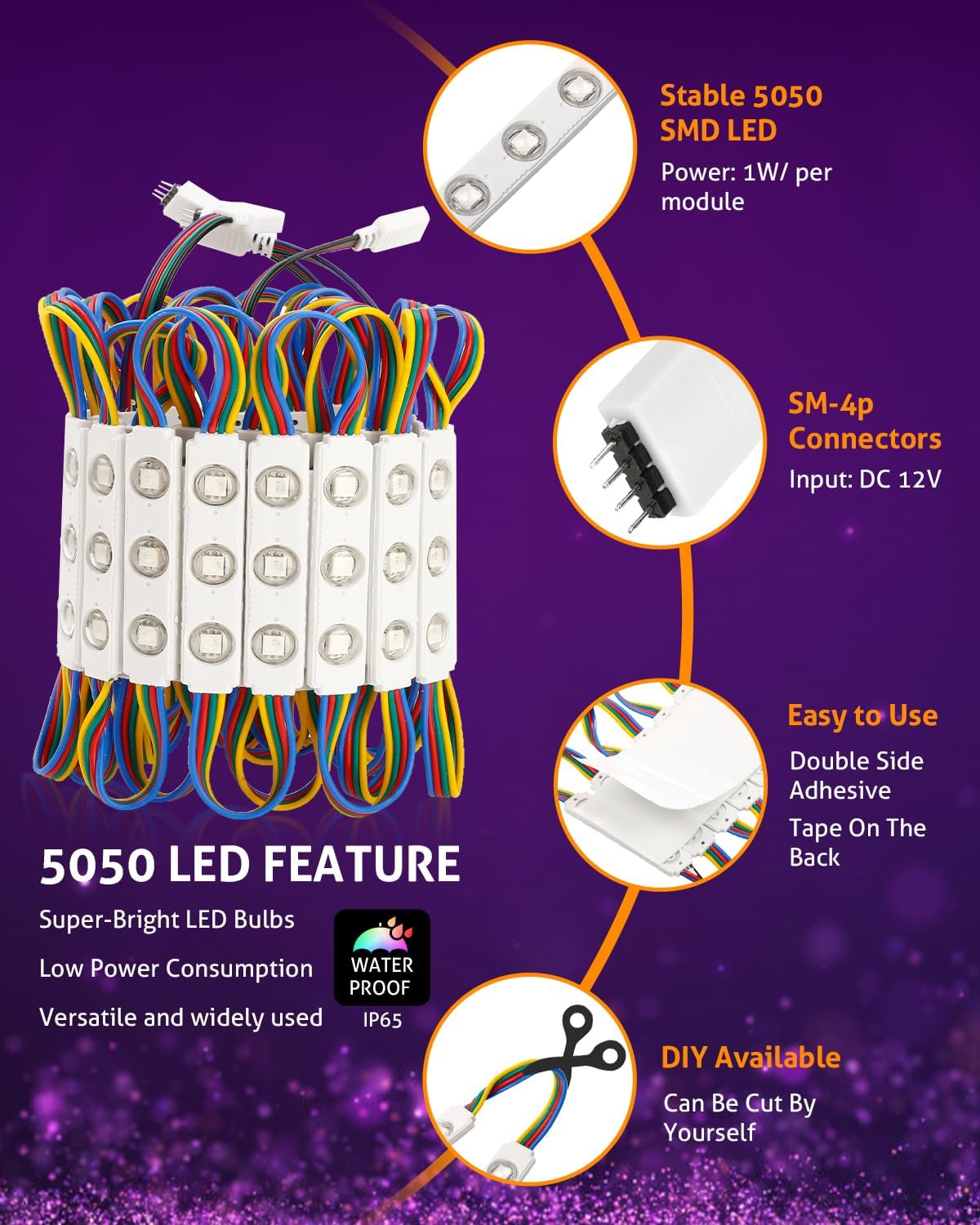 wichemi storefront led lights window lights led lights, side view