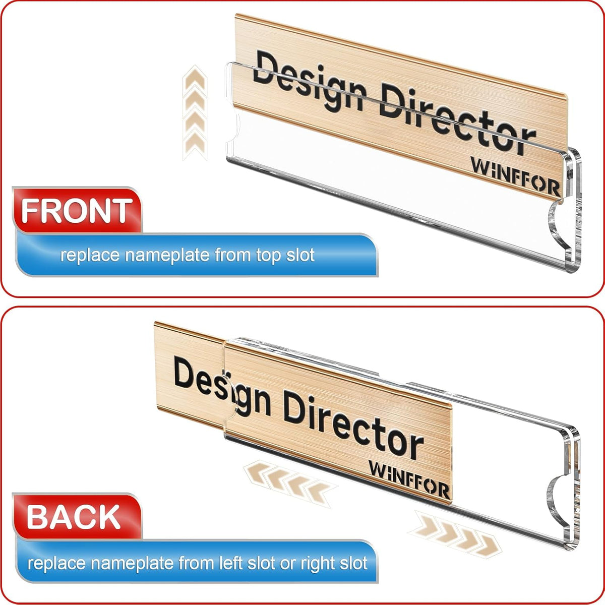 winffor acrylic nameplate with adhesive tapes - 50 on a desk or shelf