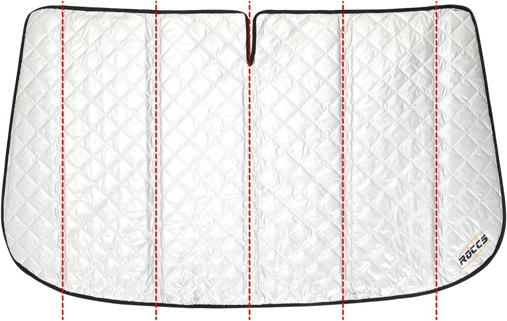 ROCCS Thickest Windshield Sun Shade fit for 2014-2026 Dodge RAM ProMaster Full Size Cargo Van, Diamond Foldable ProMaster Sunshade Front Window Sun Visor Protector Blocks UV Rays Keep Your Car Cooler