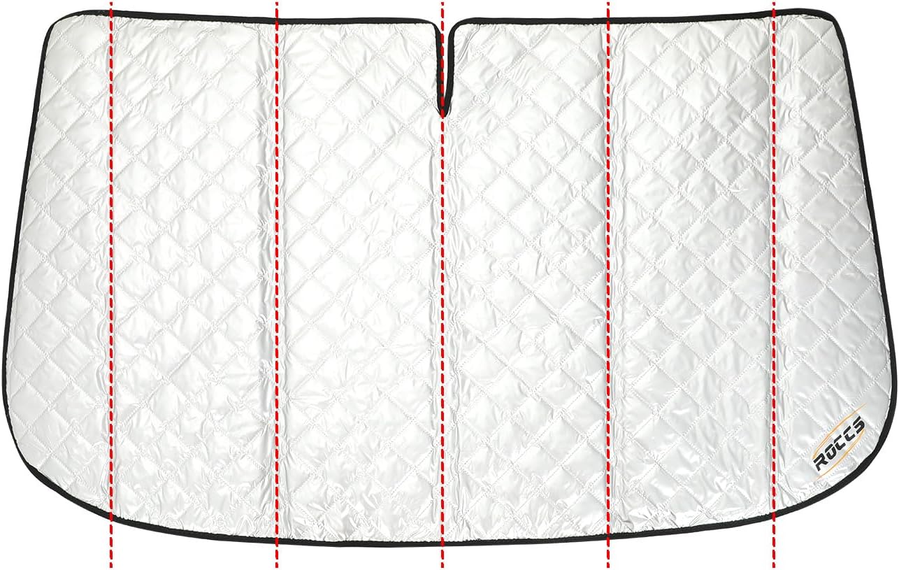 ROCCS Thickest Windshield Sun Shade fit for 2014-2026 Dodge RAM ProMaster Full Size Cargo Van, Diamond Foldable ProMaster Sunshade Front Window Sun Visor Protector Blocks UV Rays Keep Your Car Cooler