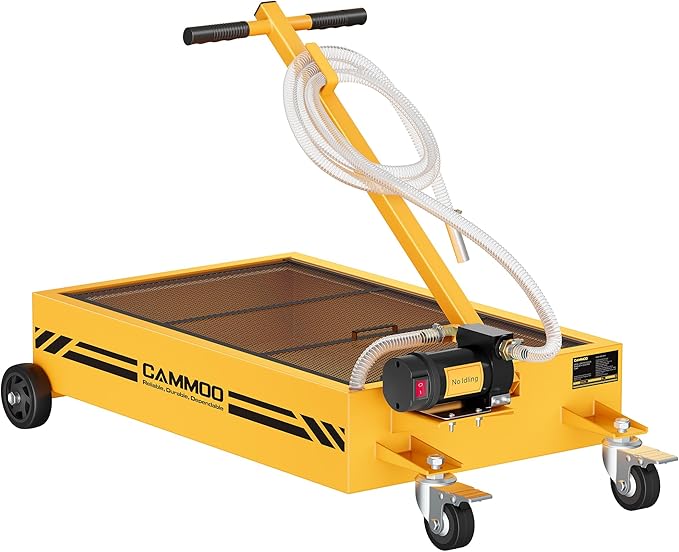 15 Gal Electric Oil Drain Pan, 110V High-Flow Pump, 9.8 FT Hose, 200 W Motor by CAMMOO