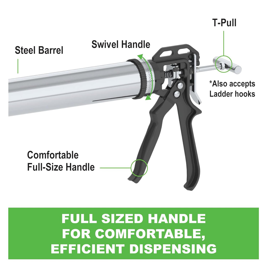 albion engineering b12b30 b-line manual bulk caulking gun, close-up detail