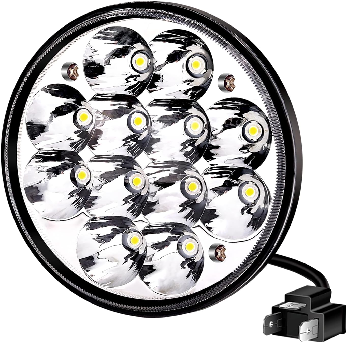 H5006 Spotlight, 5.75" Hi/Low Beam 36W Round LED Pods for Offroad Led Work Light Replacement, 1PCS