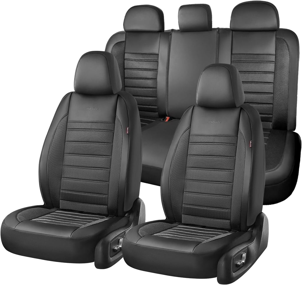 car seat covers full set, memory foam leather, main product view