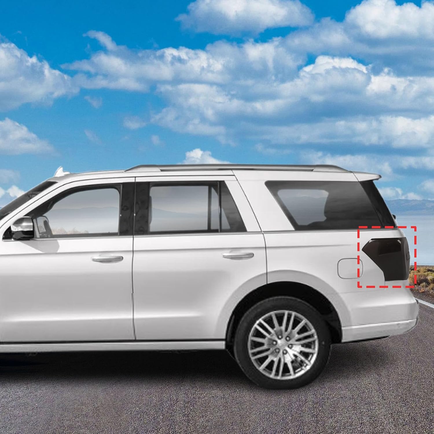 RT-TCZ Smoked Black Tail Light Lamp Cover Guard Trim Decoration Exterior Accessories for Ford Expedition 2022 2023 2024