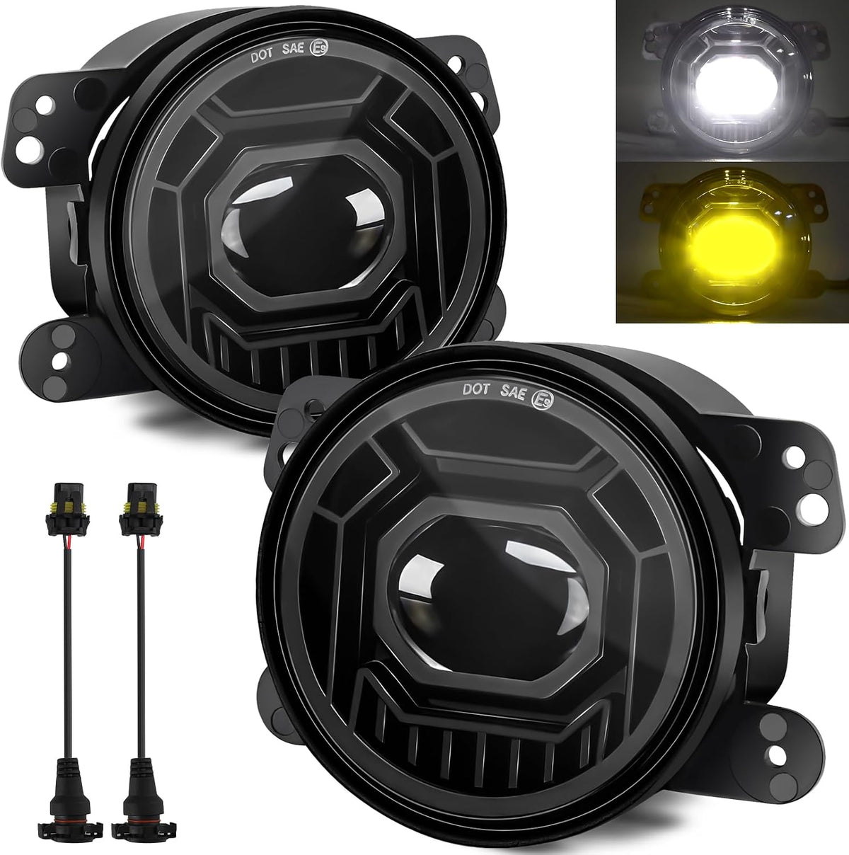 4 inch round led fog lights for 2007-2018, main product view