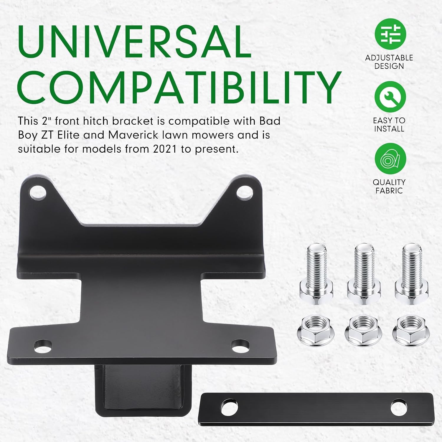 Timtin 093-1140-00 2" Front Hitch Receiver Bracket Receiver Mount Compatible with Maverick Lawn Mowers from 2021 to Present