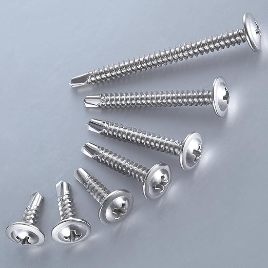 Wensilon #10×1”for Sheet Metal Self-Tapping Screws 410 Stainless Steel Truss - Image 4