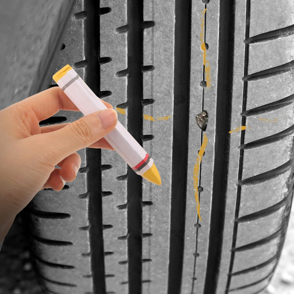 IMIKEYA 2Pcs Tire Marking Crayon Yellow - Industrial Wax Crayon Tire Marker Pens for Marking on Rubber, Leather, Fabric, Wood, Metal, roofing felt and Concrete