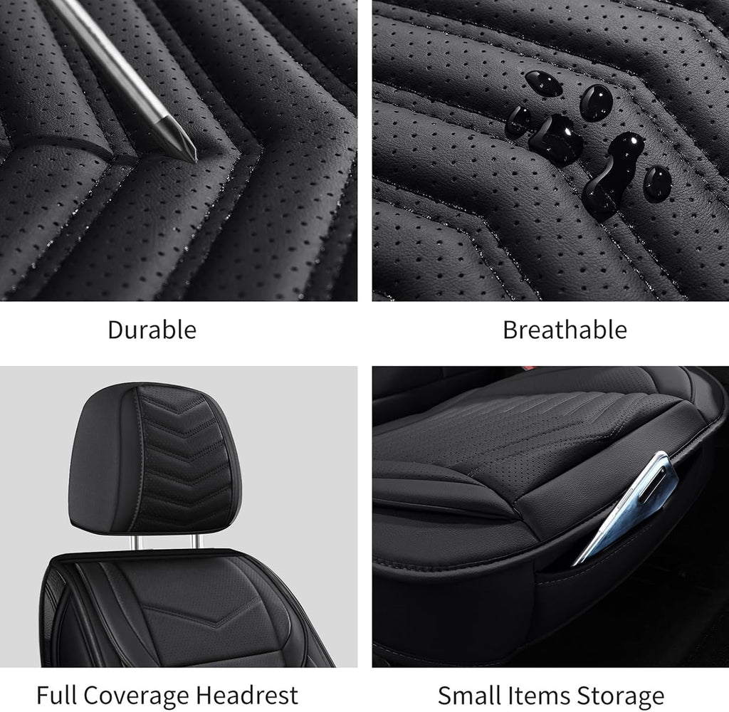 hchengkikz nappa leather car seat covers full set, view 9