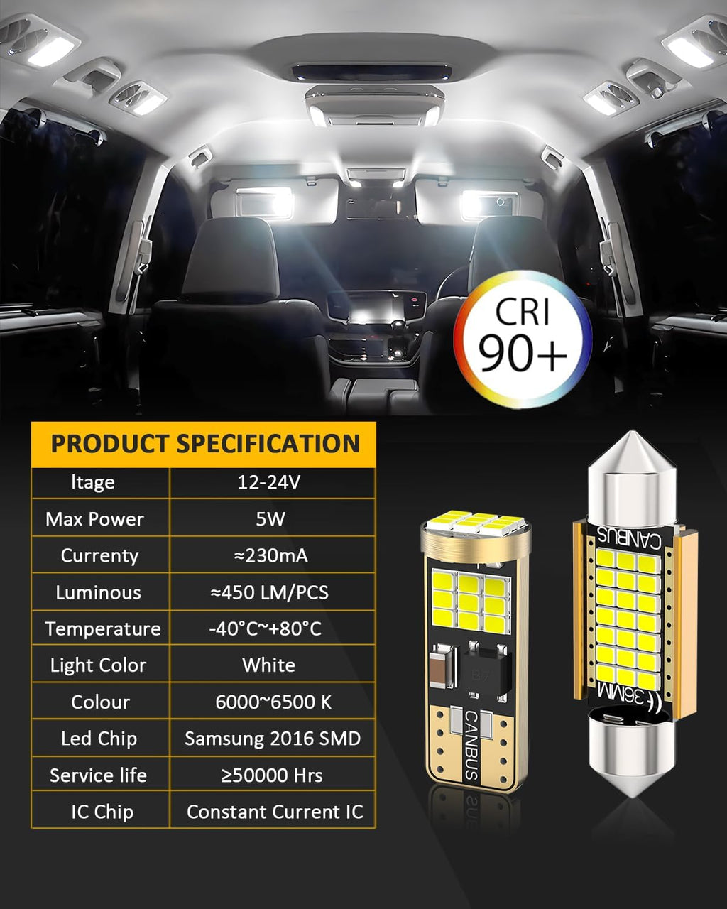 BMT xms LED Interior Light Kit Replacement for Honda Civic 5D 10th 2013-2023,6000K Cool White LED Car Interior Lights, 8 Pieces
