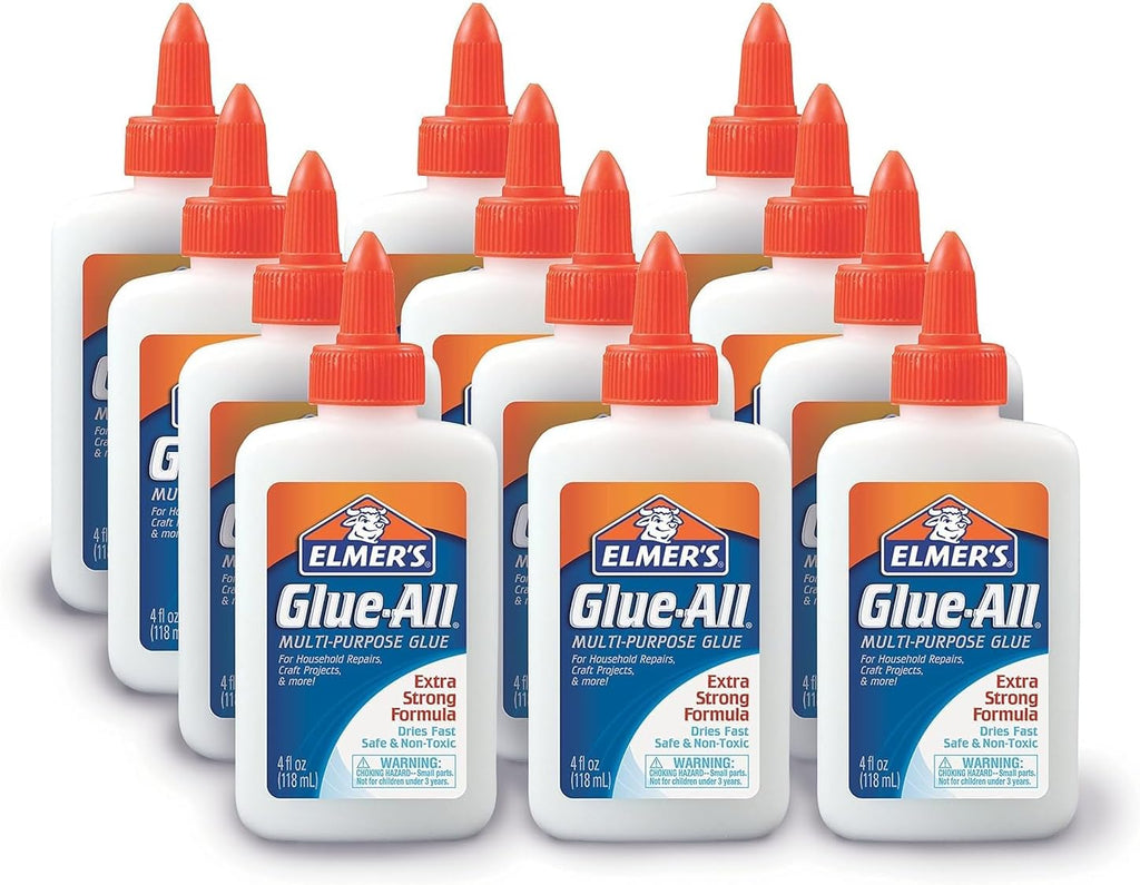 elmer's glue-all, multi-purpose liquid glue, 4oz, 12 count shown in use