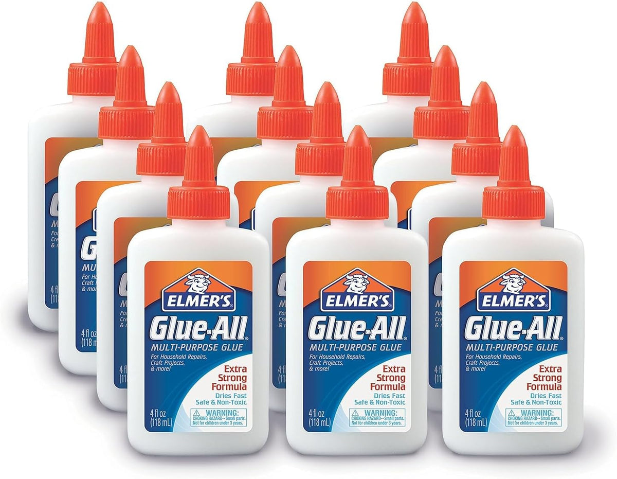 elmer's glue-all, multi-purpose liquid glue, 4oz, 12 count shown in use